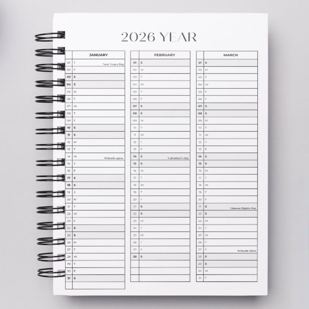 2026 Organized Plans™ Laminated cover wire bound planner B5