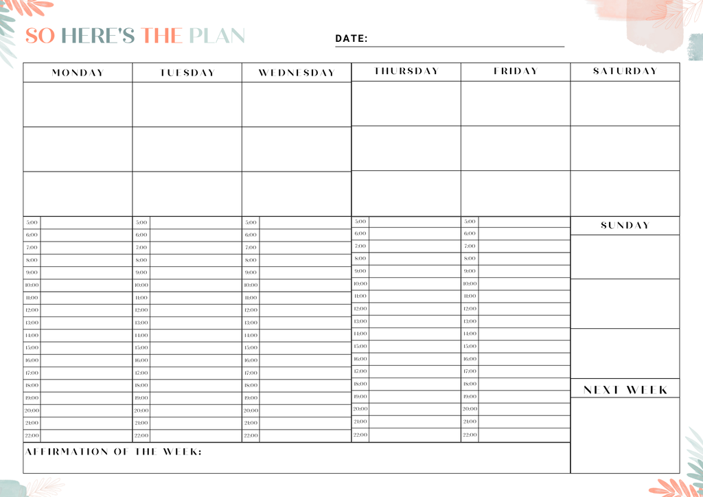 Weekly Plan Notebook