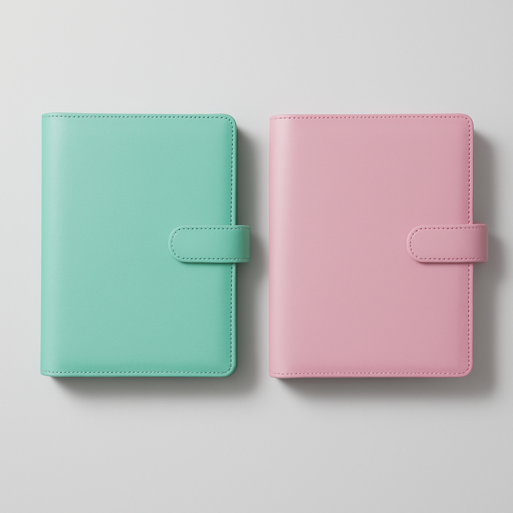 A5 Planner Binder – Meal Planner, Weekly Planner, Quarterly Planner & Vision Board | Pastel Pink & Mint