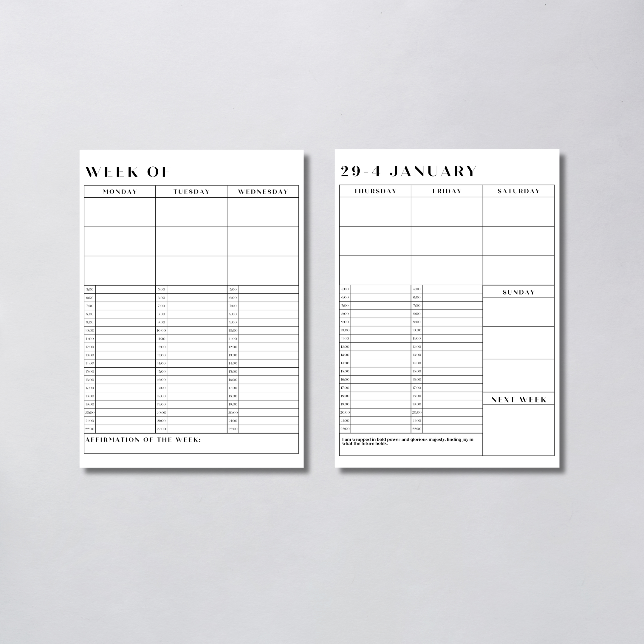 A5 Planner Binder – Meal Planner, Weekly Planner, Quarterly Planner & Vision Board | Pastel Pink & Mint