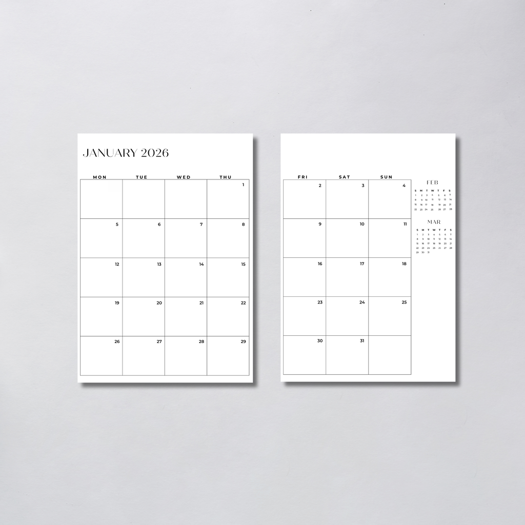 A5 Planner Binder – Meal Planner, Weekly Planner, Quarterly Planner & Vision Board | Pastel Pink & Mint